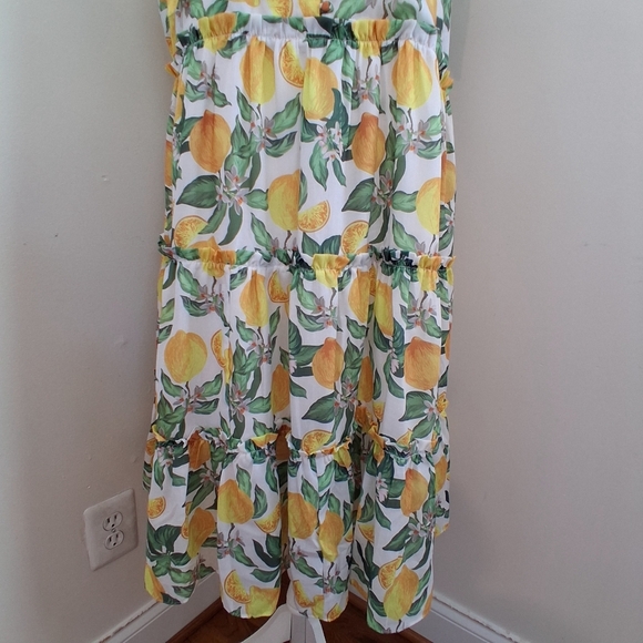 English Factory Lemon Print Tiered Mini  Dress Size 2X NWT - Picture 5 of 9
